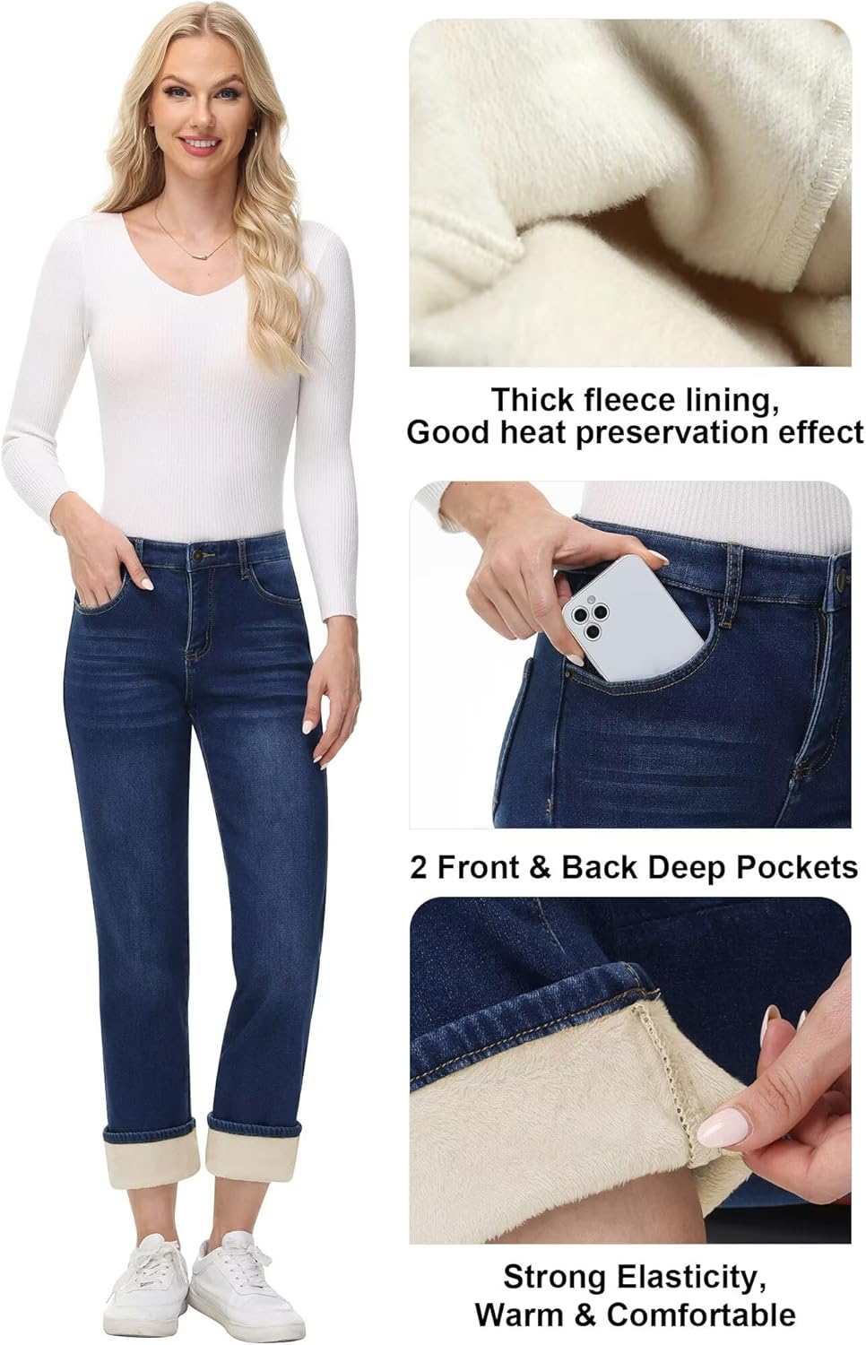 Thermal Locking Fleece-Lined Jeans