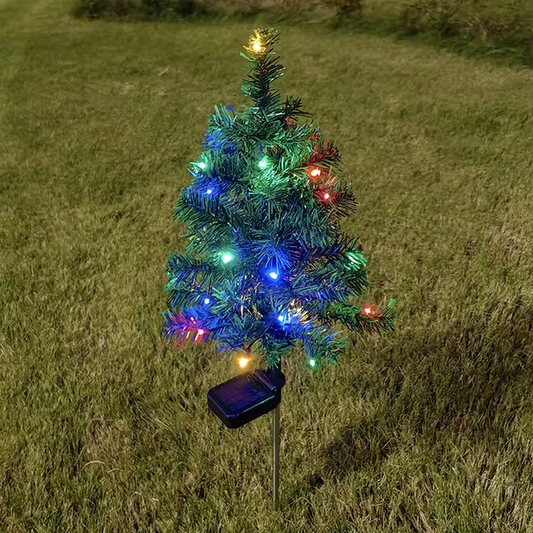 MerryGlow.Co Sets of Outdoor Pre-Lit Christmas Tree Decorations